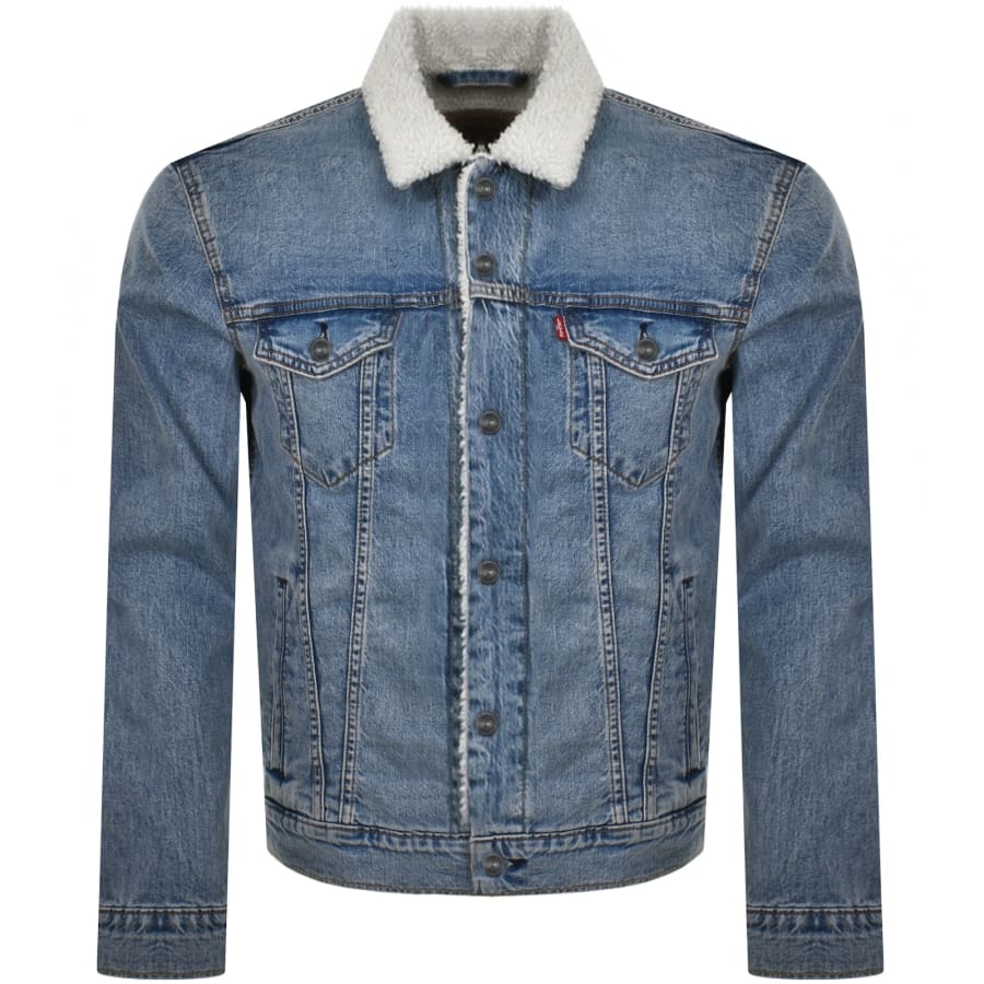 Levis Fable Sherpa Lined Trucker Denim Jacket Blue Mainline Menswear Canada